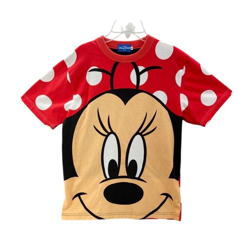 Tokyo Disney Resort Minnie Mouse T-Shirt Womens Medium Red Polka Dot Retro Japan
